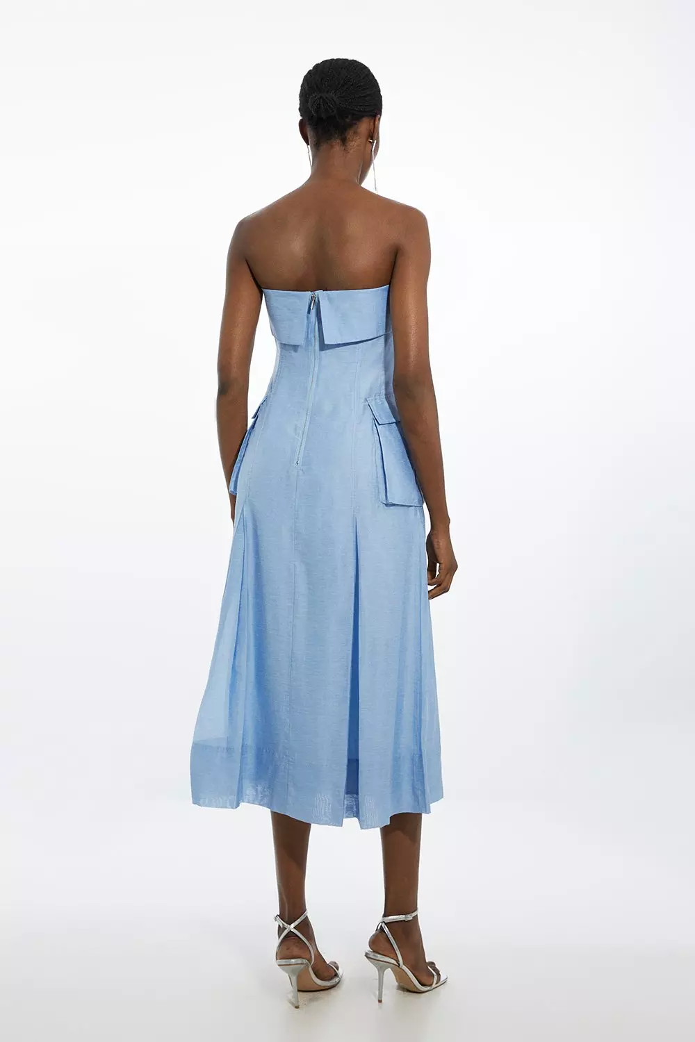 KAREN MILLEN■ジャージー ベルト プリーツドレス Jersey And Georgette Mix Belted Pleat Midi Dress | Karen Millen